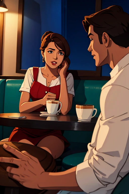 fernando y sofia platicando en un cafe