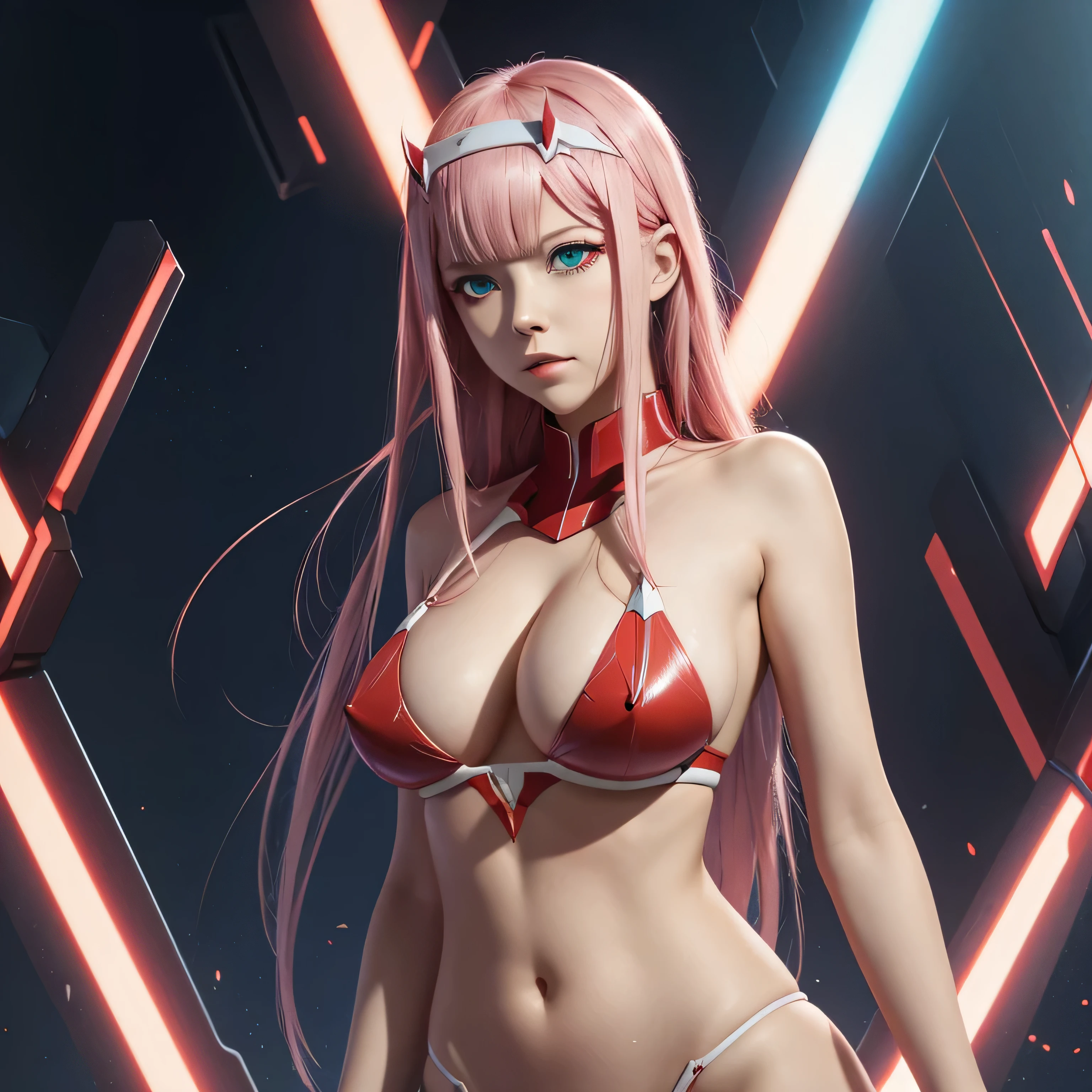aesthetic, Zero Two, , (Darling in the Franxx), Darling in the Franxx bikini massive tits