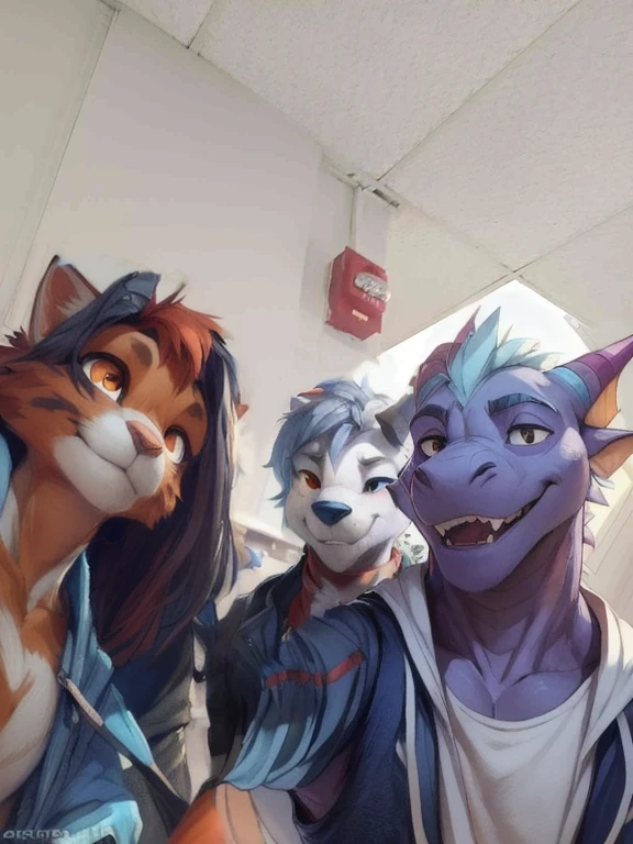 ((((close picture of just her face and part of his chest looking at viewer taking a selfie for a group pictur e,A female anthropomorphic orange and white cat with, red short hair, and orange eyes, female )))) ,anthro, , , tall, shortstack , muscular chest shirtless, muscular , angle, looking at viewer, extremely detailed, photorealistic, 3d render, high quality digital art, smug grin, detailed eyes, shirtless ,good anatomy, good perspective, towards viewer, by bebebebebe, by sicklyhypnos, by gerkk, by orf, (by by cutesexyrobutts, by darkgem, by zackary911, (by by singafurian, by daftpatriot, sassy, cute, early 20s, detailed face, handsome , face, sfw, show off, close up of face, anthro, girl , short, shortstack,, , standing, angle, looking at viewer, background, extremely detailed, photorealistic, 3d render, high quality digital art, smug grin, detailed eyes, , good anatomy, good perspective, towards viewer, by gerkk, by orf, (by mawmain:0.8), by cutesexyrobutts, by darkgem, by zackary911, (by tofu-froth:1.3), by singafurian, by daftpatriot,girl
