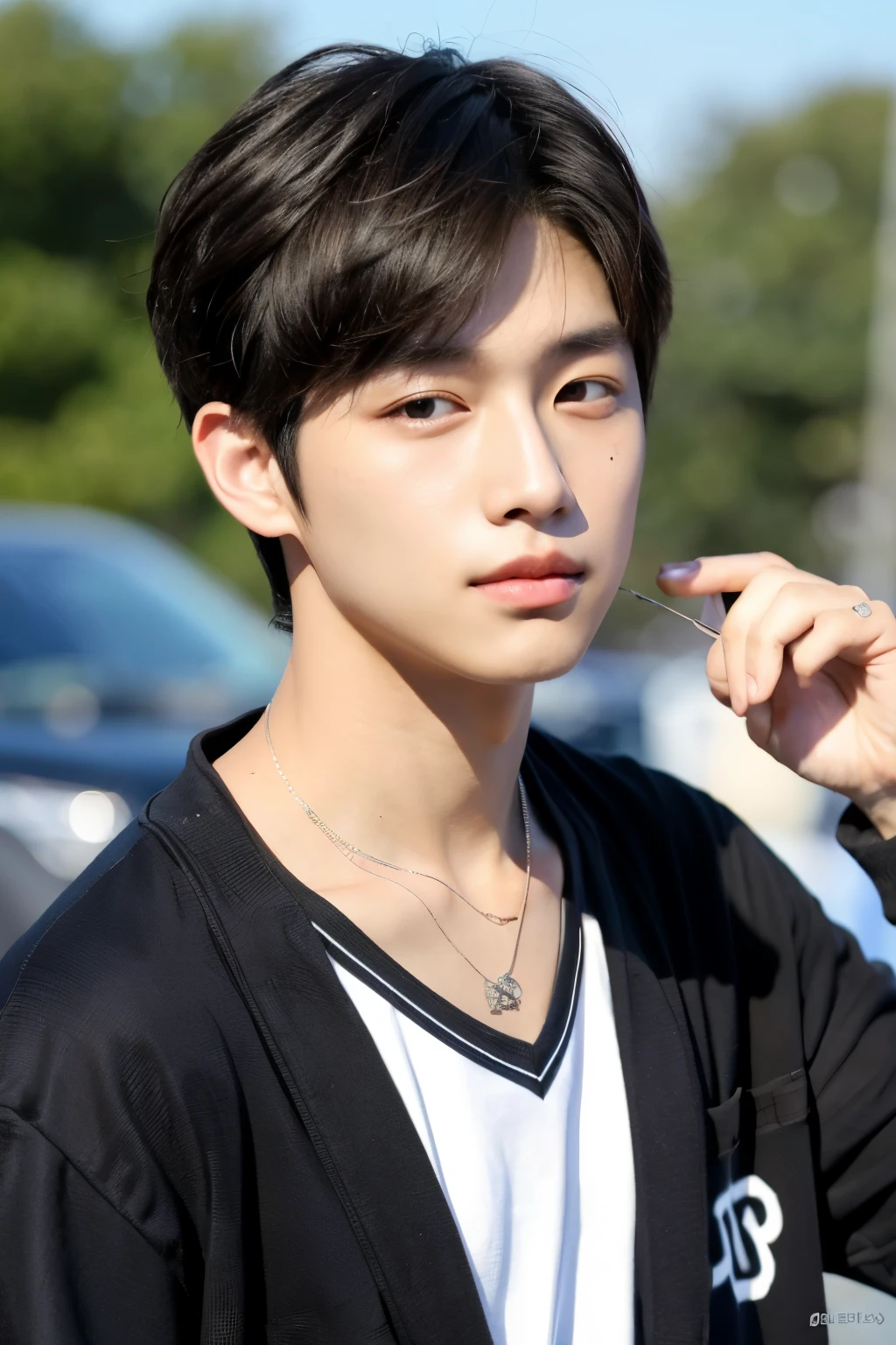 kpop idol guy, korean guy, young guy, about 20 years old, brown eyes , black 
hair