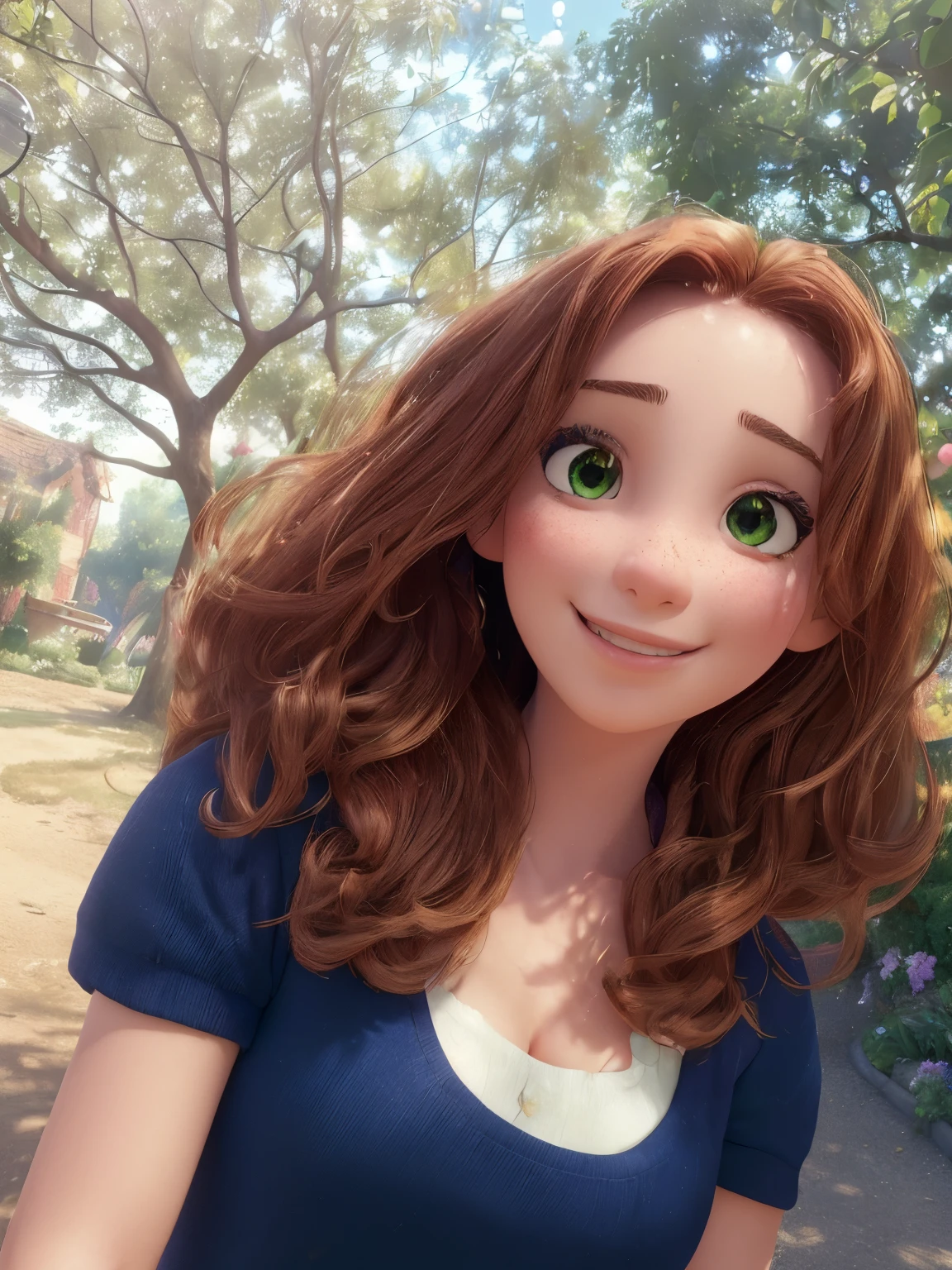 (best quality,4k,8k,highres,masterpiece:1.2),ultra-detailed,(realistic,photorealistic,photo-realistic:1.37),portrait,colorful,studio lighting,garden,girl,orange hair,selfie,confident expression,vibrant colors,floral background,natural light,bokeh,beautiful detailed eyes,beautiful detailed lips,soft skin complexion,long eyelashes,stylish outfit,fashionable accessories,joyful atmosphere,relaxed pose,playful mood,graceful posture,happy and carefree demeanor,stylish smartphone,reflection on the screen,summer vibe,outdoor scene,green foliage,artistic composition,striking contrast,exciting energy,positive vibes,smiling face,modern perspective