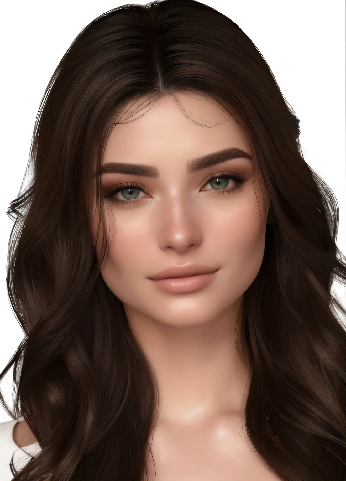 um close up de uma mulher com longos cabelos castanhos e olhos azuis, detailed realista face, realista rosto detalhado, highly detailed realista face, detailed and realista face, hyperrealista teen, realista and rosto detalhado, avatar da segunda vida, pele brilhante, realista beautiful face, real rosto detalhado, realista | rosto detalhado, beautiful realista face, with very highly rosto detalhado