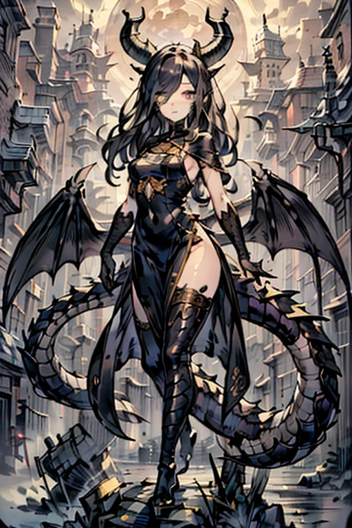 1girl, glowing eyes, wavy hair, demure ornate dress, scales, scales on face, dragon wings, medium chest, dragon horns, under the moon, slender figure, scaled humanoid, dragon eyes, (Intricate details:1.2), (Highly detailed face and eyes:1.2), high sharpness, high textures
