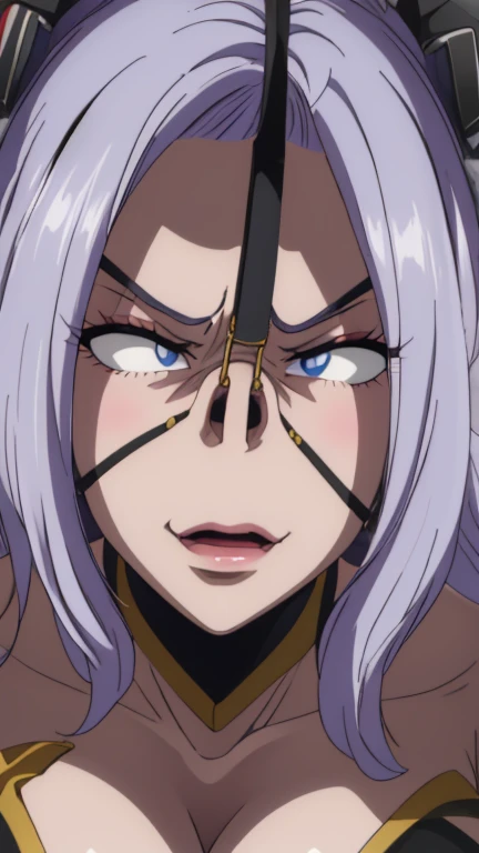 (High quality, Ultra detailed, best quality, insanely detailed, beautiful, masterpiece:1.5),(Aphrodite (Suite Pretty Cure♪) ),((Super super super huge breasts)),((Super super super big cleavage)),((Super super super super saggy breasts)),Bimbo face:1.5,Heavy makeup:1.5,Brown skin:1.5,Heavy makeup:1.5.Mature Woman:1.5,Middle-aged women:1.5,Pink twin-tailed hair:1.5),(Nose hook:1.2),(close up face),Accurate nostrils,(Nose Hook:1.5),(Facial Realism)超Swollen lips, Super thick lips, Kissing Face,, Glowing Skin,masterpiece, highest quality, naughty smile,(vapor:1.2), (Happy:1.4),(Ahegao:1.6),(Roll your eyes,1.6),(blowing foam through the mouth:1.2),(Attractive mature woman,Super strong super huge huge vulgar face:1.2),(Ahegao:1.8),(Roll your eyes:1.6),(Huge very angry face:1.6),(put on a mean look:1.8),(put on a mean look:1.8),masterpiece, highest quality,Super evil smile, blush, I breathe,Glowing Skin,highest quality, 8K, 32k, masterpiece, Detailed face, Lips Detail, Fine grain, double eyelid,Pink thick lips,Swollen lips,(Widening pig nostrils),(Super super super enlarged nostrils:1.5),Iris,View from above,(Cyborg Mecha Monster Suit:1.5),(face focus,close up face),(Exact nose count,Accurate nostrils,I can see the back of his nostrils),(Look up,Fisheye,Looking from above,Looking down on someone,Saucy),
