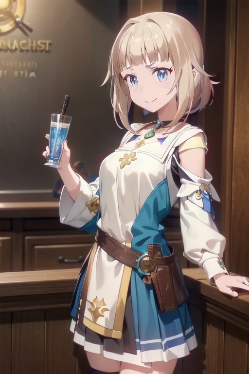 (fantasy:1.5),(anime,8k,masterpiece, top quality, best quality,beautiful and aesthetic:1.2,professional illustrasion:1.1,ultra detail:1.3,perfect lighting),extremely detailed,highest detailed,incredibly absurdres , highres, ultra detailed,intricate:1.6,(Alchemy Workshop:1.4),A girl mixing,Medicine in many small bottles,holding small potion,colorful:1.4,zentangle,(1girl),(girl),(Three kingdoms female warload),(highly detailed beautiful face and eyes,firm breasts),oily skin,((black,hair,short bob with short pony tail hair)),thin pubic hair,cute,lovely,14 years old,alchemist costume,Merchant's Clothing,smile