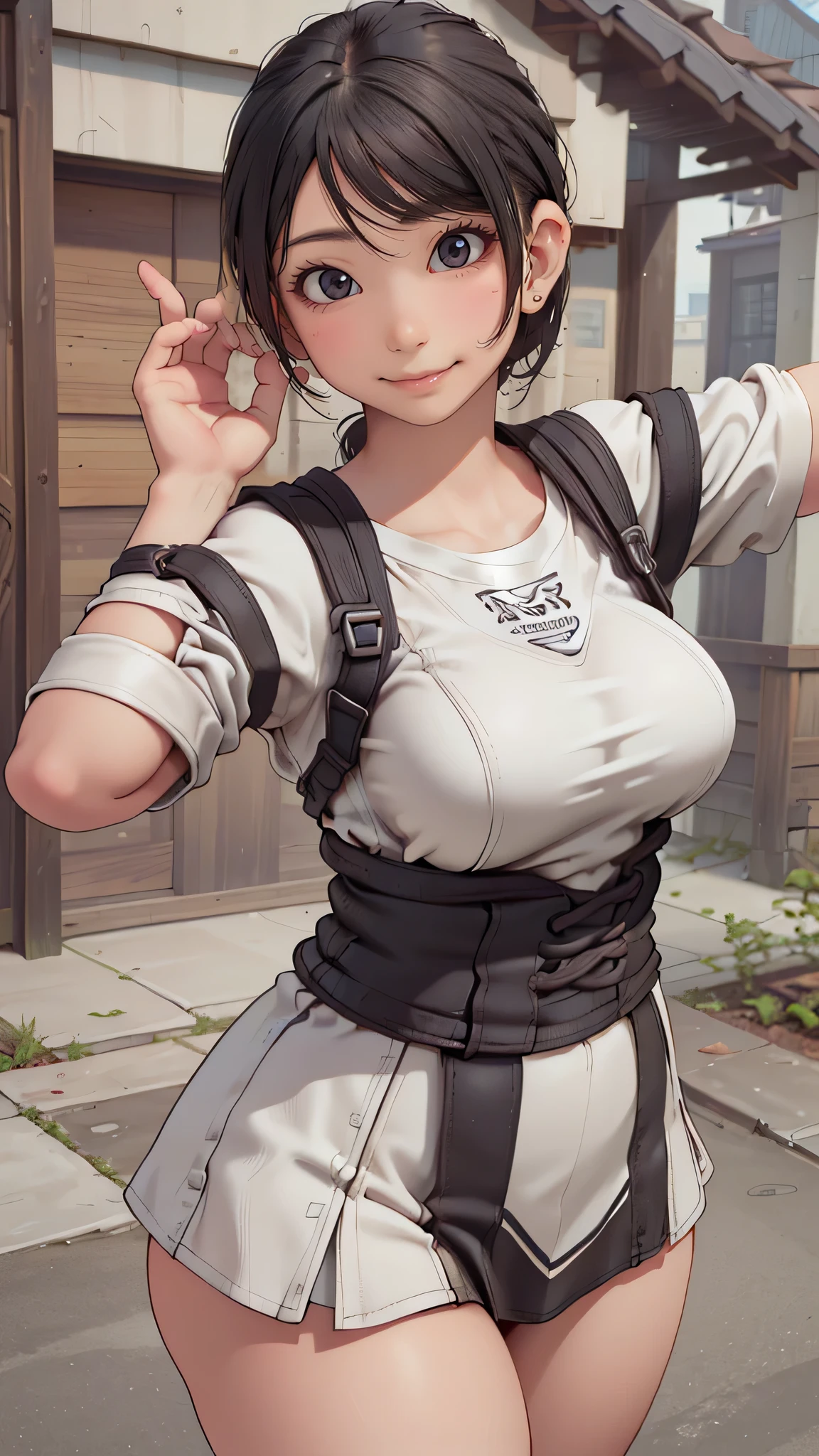 (random boyish fashion),(random pose),(random hairstyle),(large breasts:1.5),(Highest image quality, (8K), Ultra-realistic, Best Quality, High quality, High Definition, high quality texture, high detailing, Beautiful detailed, fine detailed, extremely details CG, Detailed texture, realistic representation of face, masterpiece, presence)