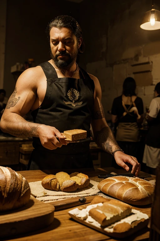 there is an emperor of evil, crafting some breads on a drug war table