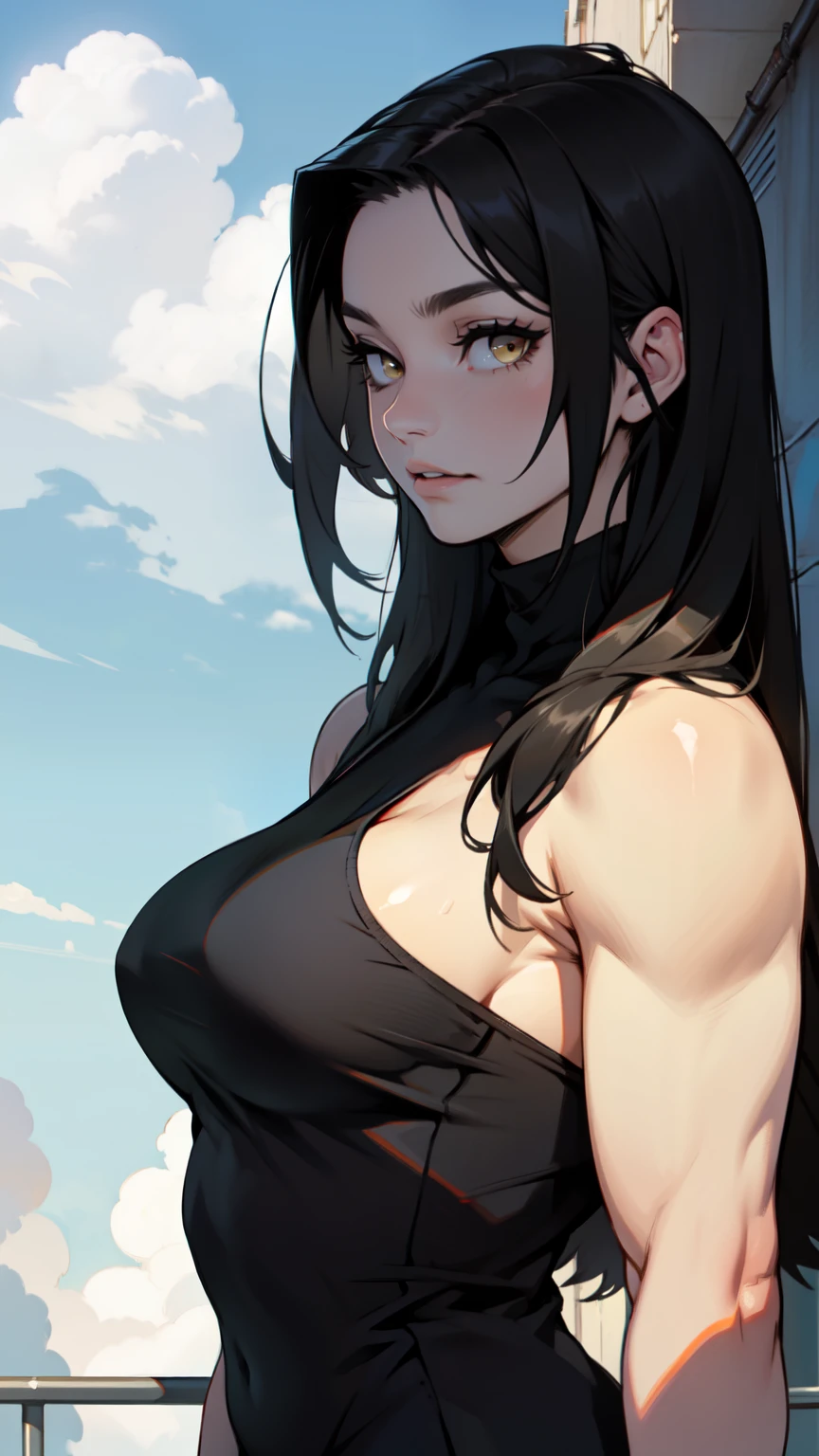 muscular huge breasts thick sunny sky clouds black hair yellow eyes sundress black hair yellow eyes pale skin solo joyful long straight hair long straight hair long straight hair long straight hair long straight hair long straight hair long straight hair long straight hair long straight hair