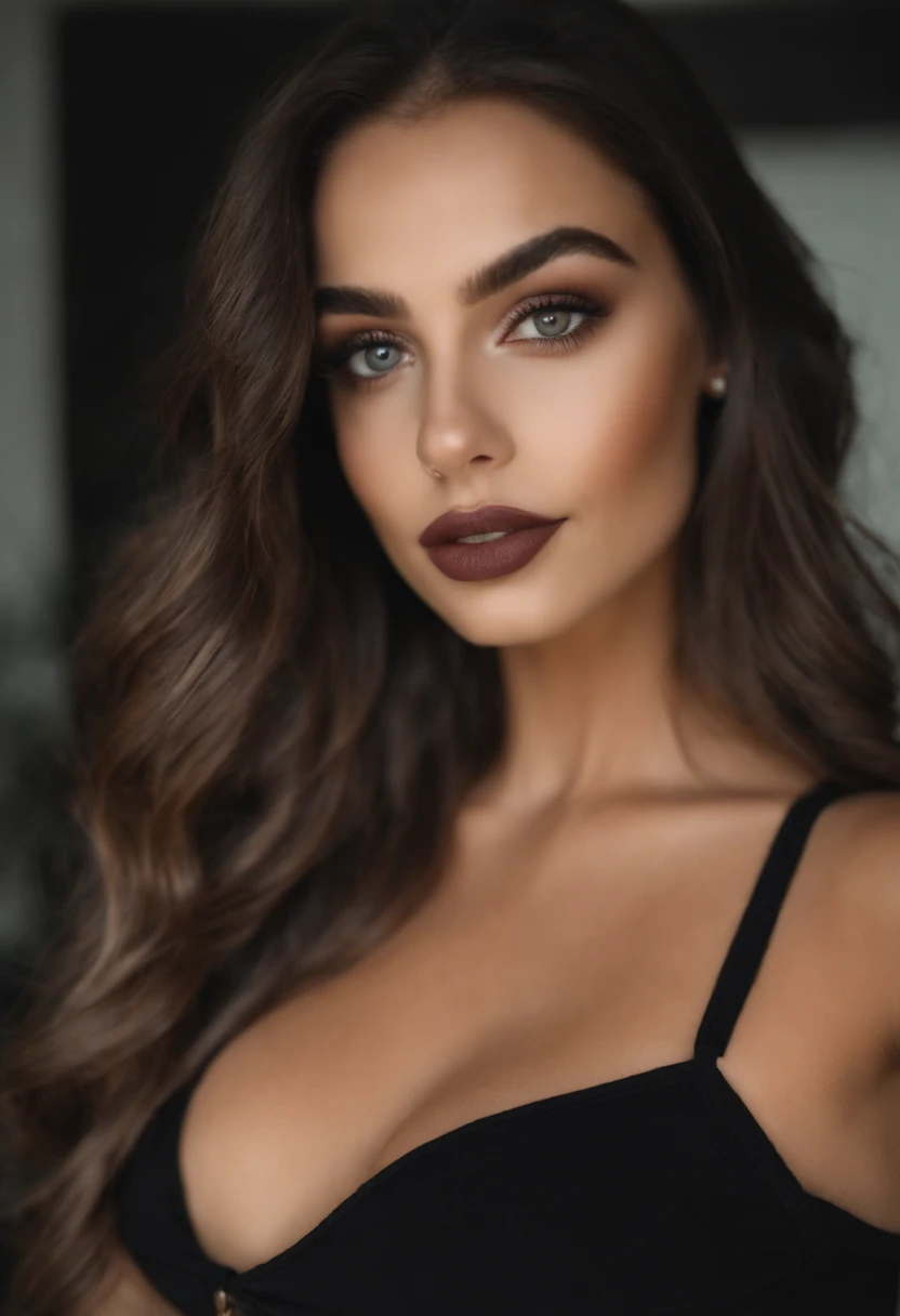 Mulher Arafed com blusa e calcinha combinando, garota sexy com olhos CASTANHOS, Retrato de Sophie Mudd, cabelos castanhos e olhos grandes, NSFW (en anglais seulement) (en anglais seulement), selfie de uma jovem, Olhos do quarto, Violeta Myers, sem maquiagem, maquiagem natural, looking directly at the camera, Cara com Artgram, Maquiagem sutil, Impressionante foto de corpo inteiro, clivage, nu