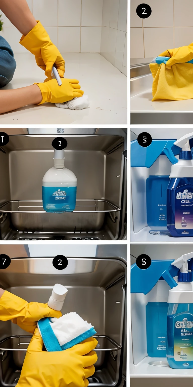 Images of cleaning products in action, limpiando eficientemente