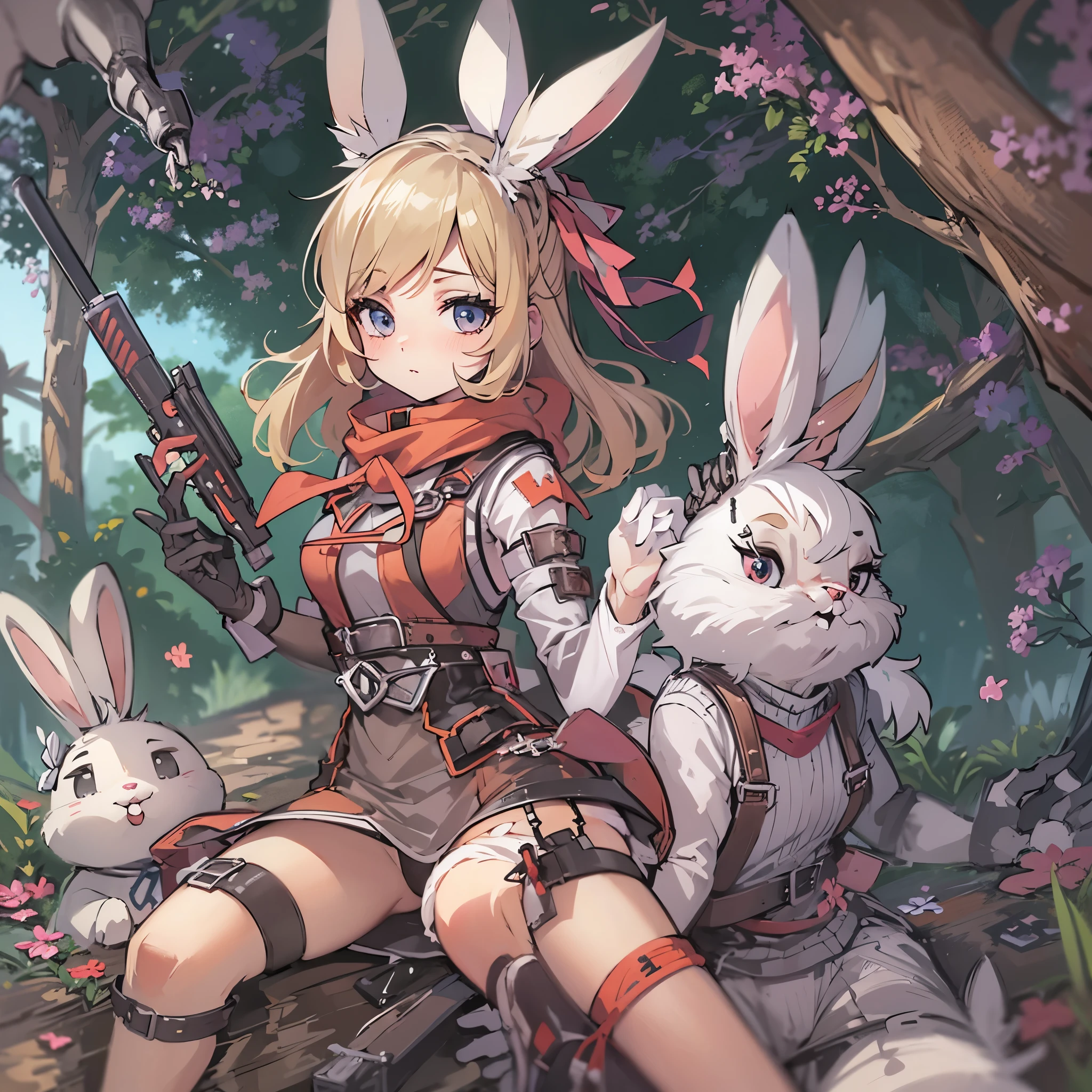 anime girl , bunny , hunter