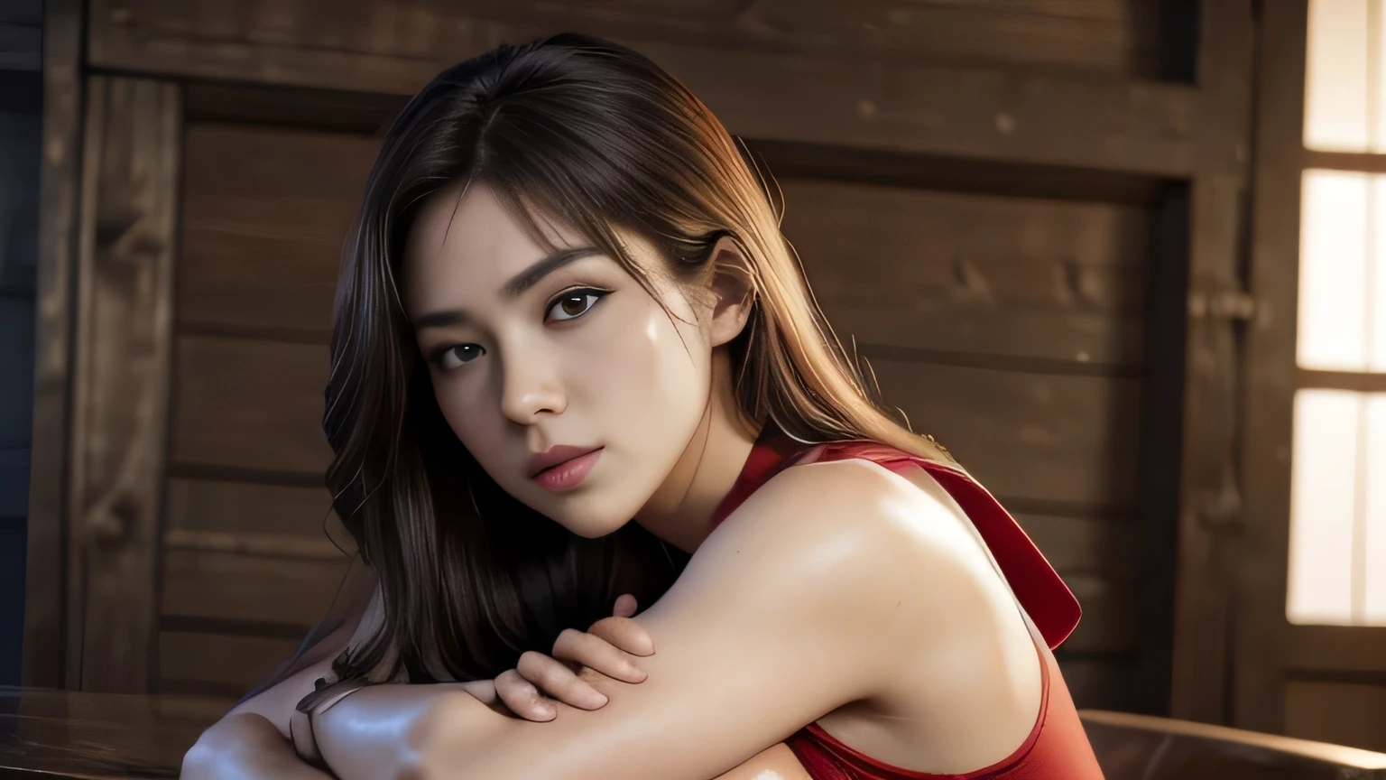 highest quality, masterpiece, Ultra-high resolution, (Realistic:1.4), RAW Photos, 32K Portrait, Very detailed, Cowboy Shot, Dynamic pose,
One Girl, 30 years old, The most famous Japanese idol、Butt、Japan'most popular cheerleader, Just wear red clothes, Sleeveless Cheerleader Uniform, An innocent smile, View your audience, 上を向いたButt,
Very cute face, Stunningly beautiful big black eyes, Very beautiful hair, Very beautiful lips, Very beautiful skin, Very beautiful breasts, Very beautiful body, Very beautiful arms, Five perfect fingers, とても美しいButt, Very beautiful thighs,
Detailed face, fine grain, Detailed Hair, Detailed lips, Detailed skin, Detailed body, Detailed Weapons, Detailed five fingers, Detailed red Sleeveless Cheerleader Uniform, Detailed hips, Thigh details