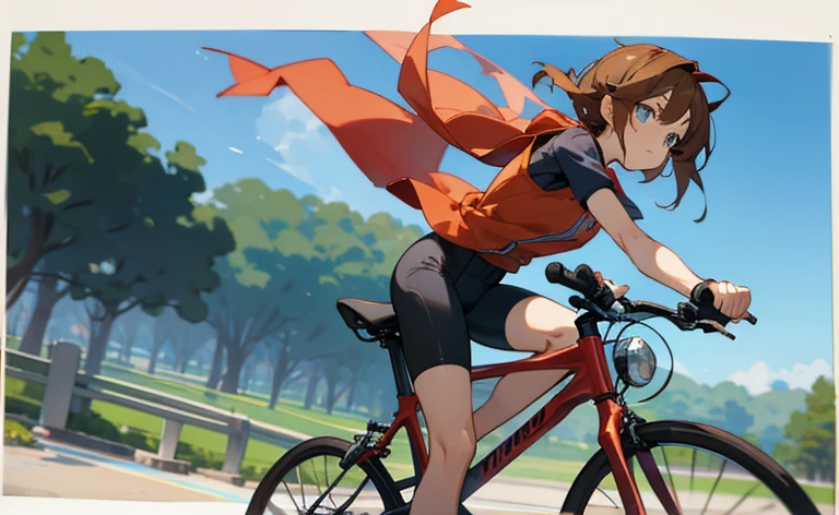 Riding a bike and drawing anime