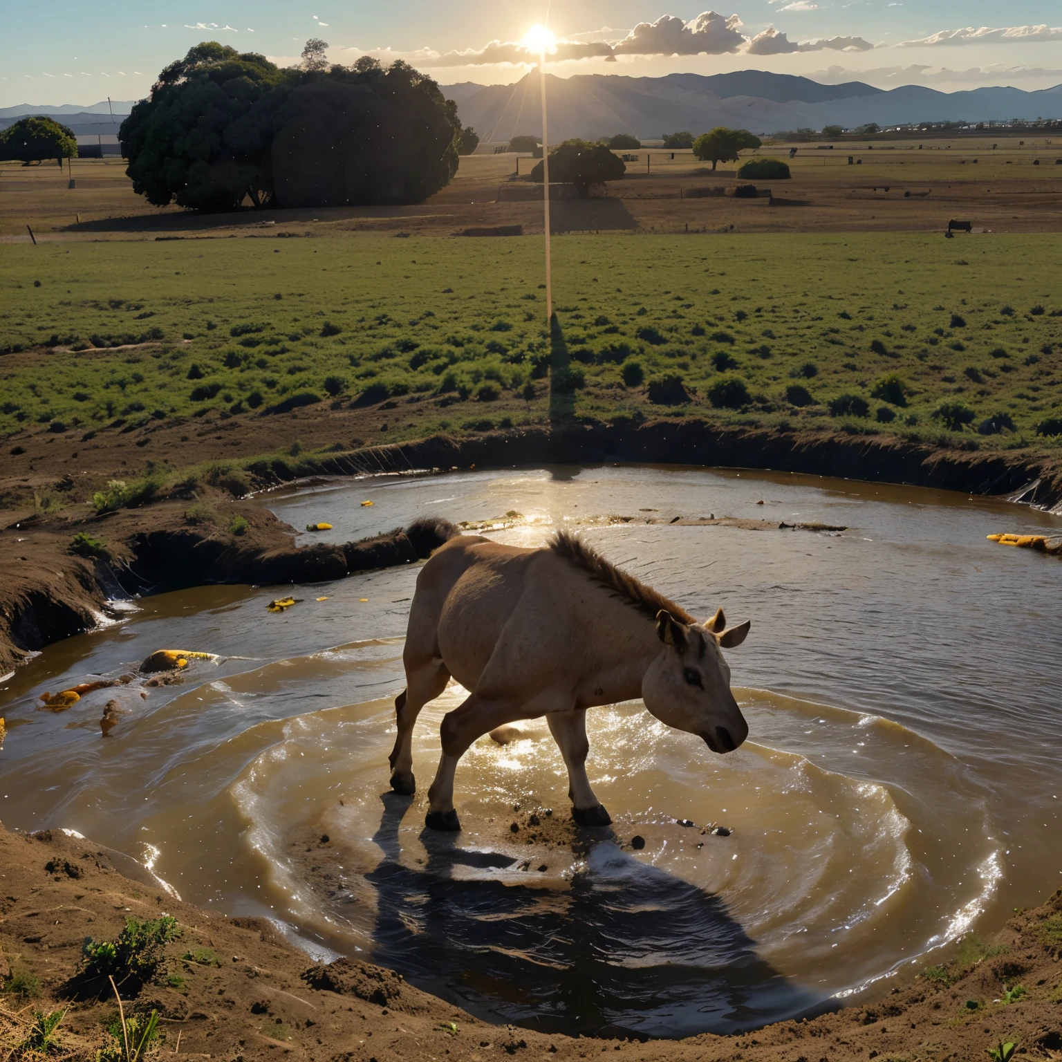 Create a food chain and point the sun to it, lluvia, productores, herbivores, Carnivores, degradadores, Groundwater, evaporation, nubes