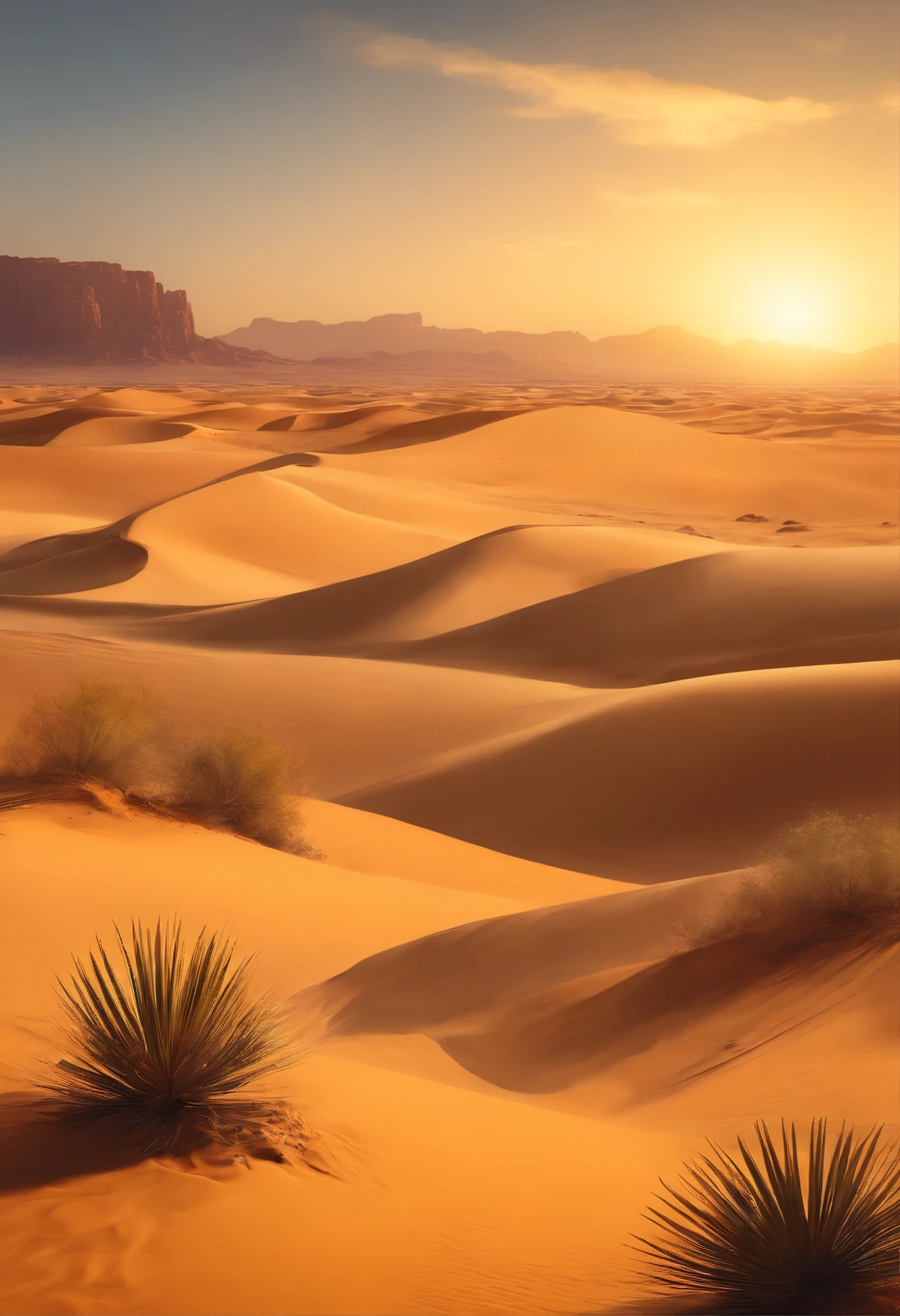 Yellow sand in the sky,oases,The background is a vast desert, Desert oasis,digital landscape art, Detailed scenery —width 672, landscape artwork, environment design illustration, scenery art detailed, Desert oasis landscape, concept-art, 4k highly detailed digital art, 4 k digital painting, 4k digital painting, stunning digital illustration, Desert background, digital painting concept art, Detailed digital painting
