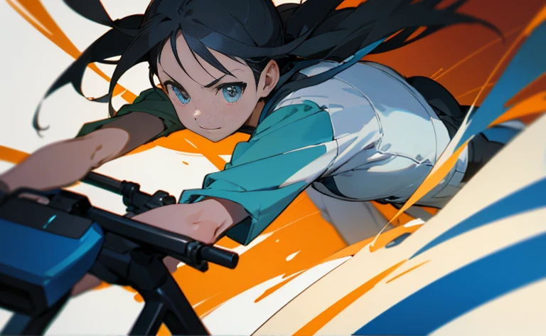 Riding a bike and drawing anime