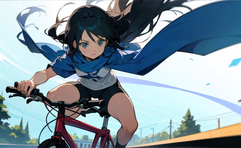 Riding a bike and drawing anime