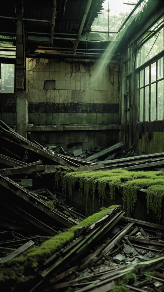 subway,moss,Showa,Collapse,Devastation,Inside the ruins,Glasses,Women,adventure,Black and White,