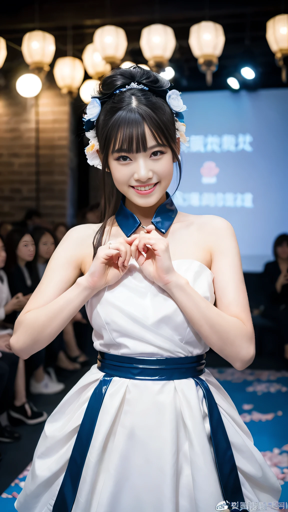 (Good structure),SLR quality,Depth of Field,view,Dynamic poses,Friendly Smile,Transparent blue and white porcelain,PVC Leather,Transparent blue and white porcelain skin scales,Prism,holographic,Chromatic Aberration,Fashion Illustration,masterpiece,Chinese dragon,Harajuku Fashion,Looking at the audience,8k,Super detailed,Wedding dress