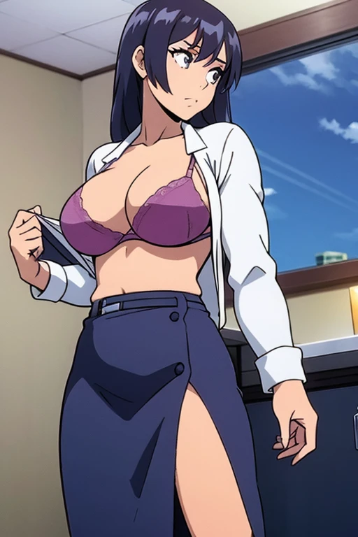 female manager in bra