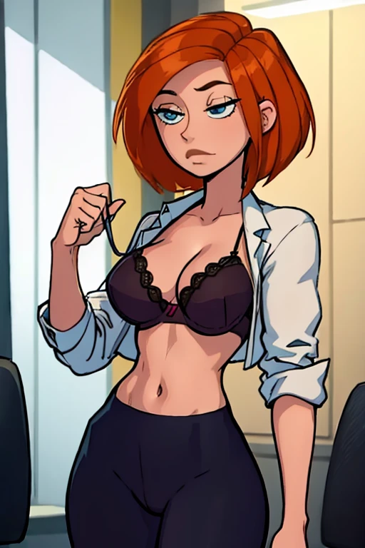female manager in bra