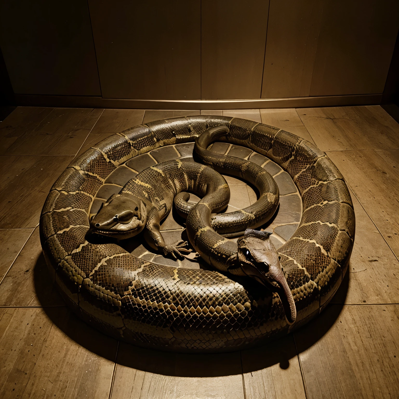 Serpiente al rededor de un saco de dinero