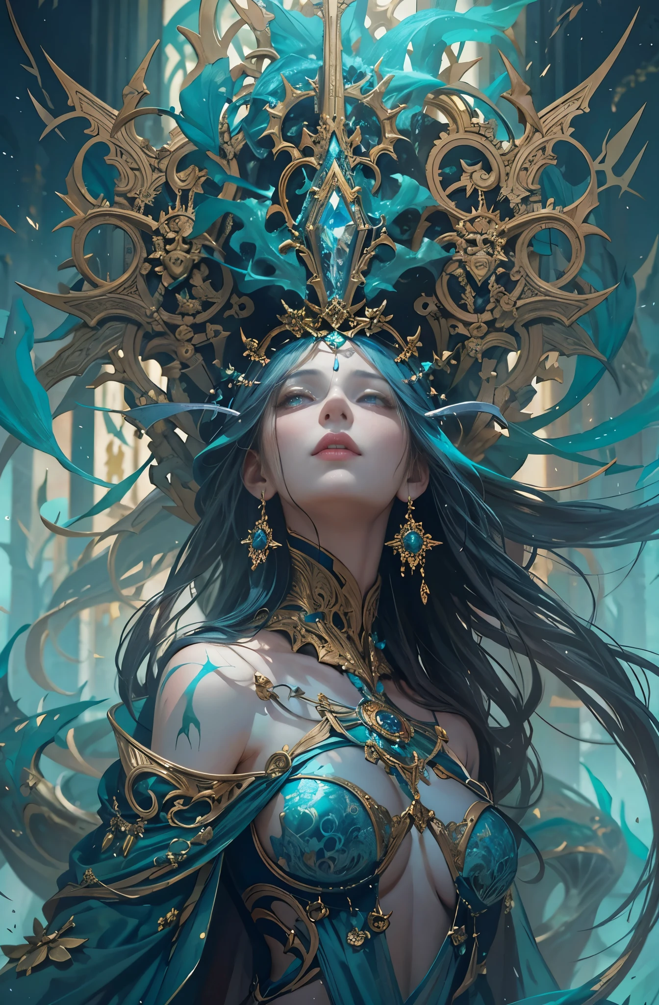 hell、purgatory、A world without light, Black Ghost、Breathtaking beauty, Solemn, Majestic, Very beautiful Caucasian woman in her 20s、Queen of the Dead、The majesty of the queen, Persephone, Ultra-fine paintings by Yan J., Artstation Contest Winner, Fantasy art, Karol Baak and Peter Mohrbacher, Mohrbacher&#39;s artistic style, Peter Mohrbacher&#39;s style, Peter Mohrbacher Art Style, Peter Moerbacher Style, detailed Fantasy art, 4K Fantasy art, By Jean Jay., Fantasy artスタイル, 2. 5D CGI Anime Fantasy Artwork, epic Fantasy artスタイル hd, Epic fantasy digital art style, 詳細なFantasy art, Detailed digital 2D fantasy art, Luan Jia and Artgerm, 8k Fantasy art, Sharp contours, Sharp eyes with slit length, Beautiful and delicate blue eyes, pretty much beautiful face, Unparalleled beauty, masterpiece, highest quality, The perfect angle, Perfect composition, Best Shot, Official Art, Cinematic light, Very beautiful and fantastic scenery, before, Ultra-precision coating, Luminism, art by Carne Griffiths and What a bone Concept Art, 4K resolution, Fractal isometricdetailed bioluminescence , 3D Rendering, Octane Rendering, Exquisitely crafted , Cinematic, Trending isometric surreal cover photos、Art Station&#39;Amazing full color, Hit definition , Very subtle contrast of light and shadow, Cinematic,Great background, Abstract Beauty,stand, Approaching perfection, Pure Form, Golden Ratio, minimum, Revert, Concept Art, What a bone、Intricate details, 8K Post-Production, High resolution, Hyper Detail, Art Stationのトレンド, Studio shot, Intricate details, Extremely delicate and detailed painting style, Beautiful painting art, Close-up