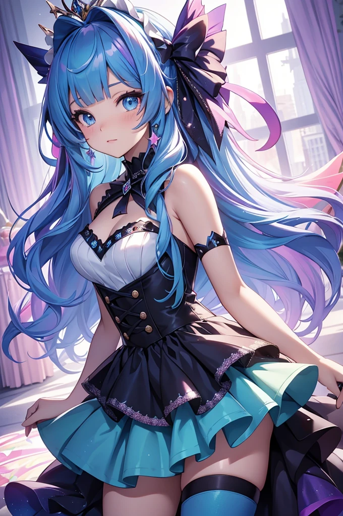 best qualityer，tmasterpiece，Ultimate resolution，downy，Extremely colorful，Colorful，Mermaid princess，Lolita dress，starrysky