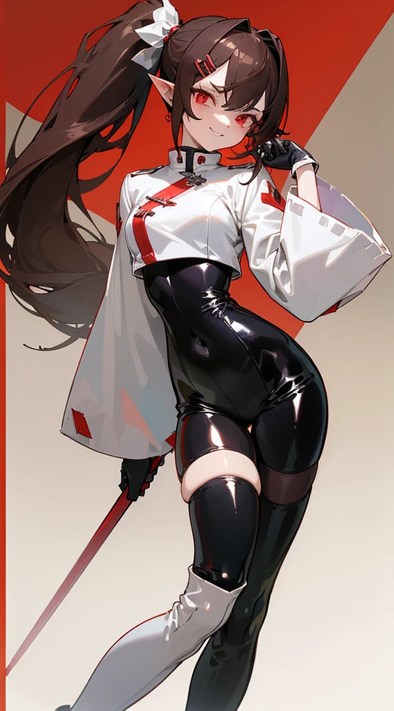 8K,highest quality,masterpiece, High resolution, ,(highest quality:1.1), (masterpiece:1.4), (absurd:1.0), portrait, 1 girl、Mizuki Yukikaze, flat tits ,skinny, hair ribbon, black leotard,Taimanin Suit, perfect finger,thigh boots,beautiful arms, bare arms , (angry),Trojan horse, Crotch rubbing, thought-provoking liquid, shibari,very detailed , (put your hands behind your back:1.5) , full body,  juice, Sweat, (Straddling a Trojan horse:1.3) , bright,
