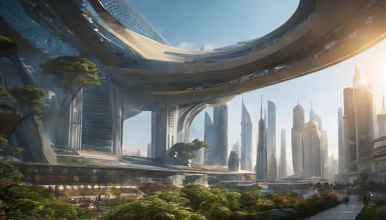 (((Near future)))Big cities、A huge group of buildings、Sunny、Daytime