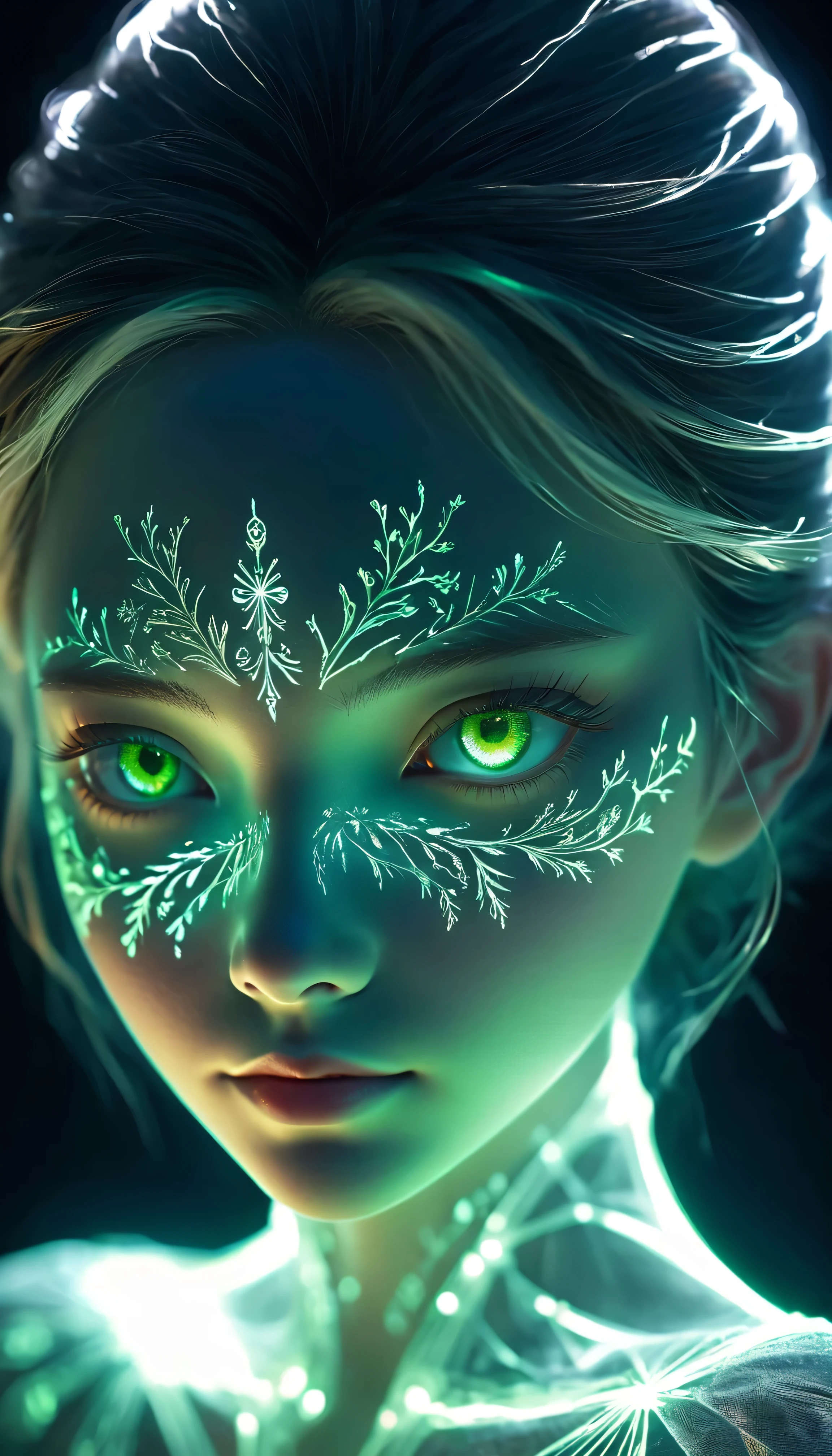 high resolution, Ultra Detailed, (1 female:1.3),Pretty Face,Perfect face,Art,(Runes)
Rest in the sun, reverberation, Experimental photography, Surreal contrasts, Eye-Catching Visuals, ArtAbstract,Atmosphere Breaking Cut Art, Layered contours, Complex Mode, exquisite craft, shadow play, Depth and size, creative expression,
Break Art, Frozen sculpture, translucent form, short-lived beauty, Crystal structure, exquisite craft, Touch,
Broken Green Eye,Body Glow,glowing lines,Fluorescence,Glow Example,Sample tracking,flash,萤Light Particles,Backlight,translucent,Light Particles