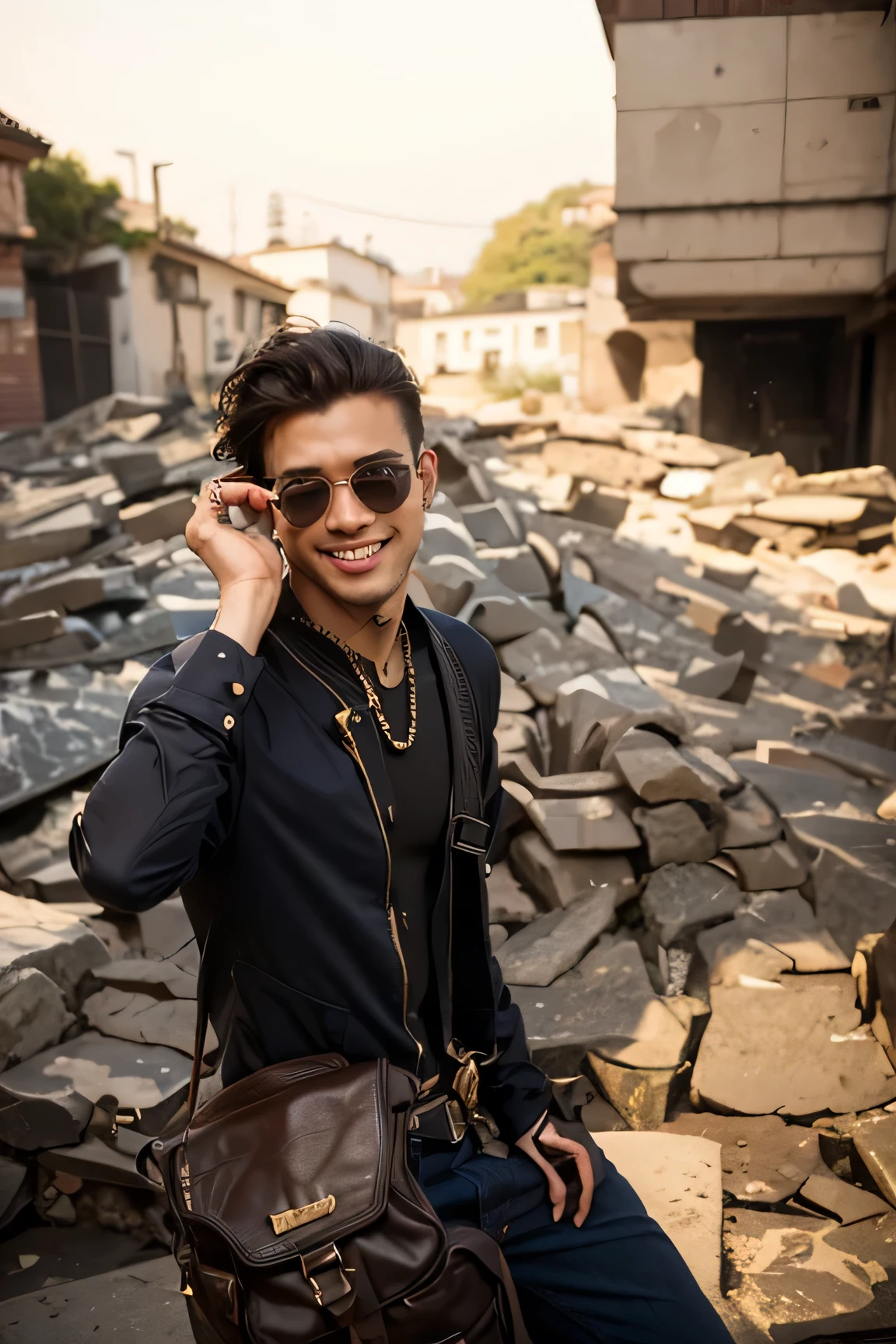 19 year boy Homem lindo de terno , barba linda , cabelo curto, homem sexy executivo, terno preto sunglasses smiling
