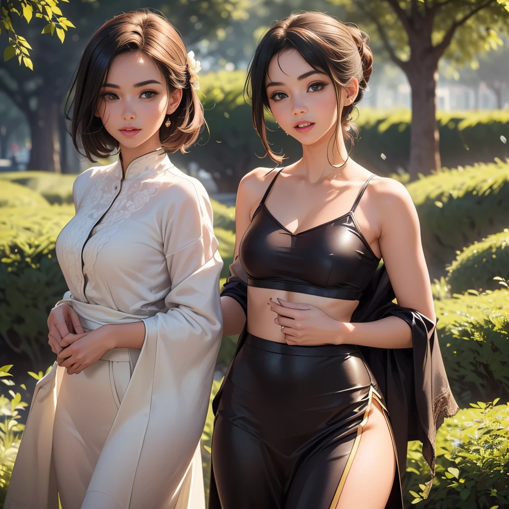 (Extremely detailed 8k wallpaper:2), (photo:2), (18 years old soigne Beautiful girl:2), (gives a lecture to friends:2), detailed (Face and eyes), (hyper realistic:1), (highly detailed:1), (epic realistic:1), rim light, (maximum details:1), cozy, (fullbody:1.3), (looking at viewer:2.0), (Woman's Attractive Qualities:2), (Attractive Woman:2), (Attractive:2), Smile, Intelligence, Empathy, Gracefulness, Sense of Style, Fitness, Grooming, Optimism, (Sensitivity:2), Sincerity, Romantic Gestures, Playfulness, Fashion Sense, (Sensuality:2), Charm, Modesty, Thoughtfulness, (Femininity:1), Flirtatiousness, Warmth, (Physical attractiveness:2), A beautiful smile, A love of life, strength and power, vulnerability, curiosity, wonder, love, (nature background:2), kawaii, waifu, Beautiful breasts, (attractive body:2), (Beautiful body:2), Beautiful pose, attractive pose, (Beautiful legs:1.0), (Beautiful clothes:1), (classic clothes:2), (elegant clothes:2), (European clothes:2), detailed clothes, (skirt:1), (blouse:1), (provocative pose)