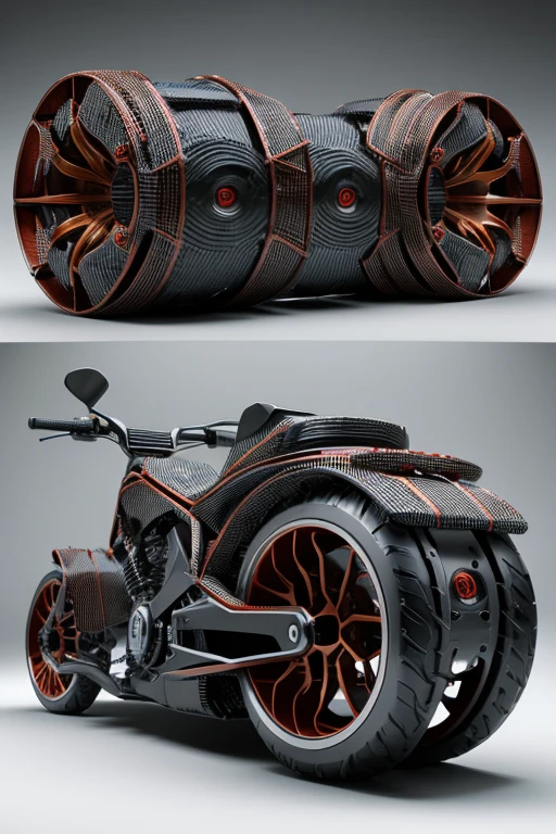 5Shaft processing machine, aluminium, Generative Design, High detail, High brightness, Real, highest quality, Ultra-high resolution, A close-up of a 3D printed motorcycle engine, generative design, Surreal bone structure, Mesh structure, Hard surface model, Hard surface modeling, Hard surface modelling, Detailed mechanical design, Hard Surface Modeling, 3D Hard Surface Design, Detailed body structure, Parametric Structure, Very detailed and complex, voronoi, Complex parts, Mixer for hard surfaces