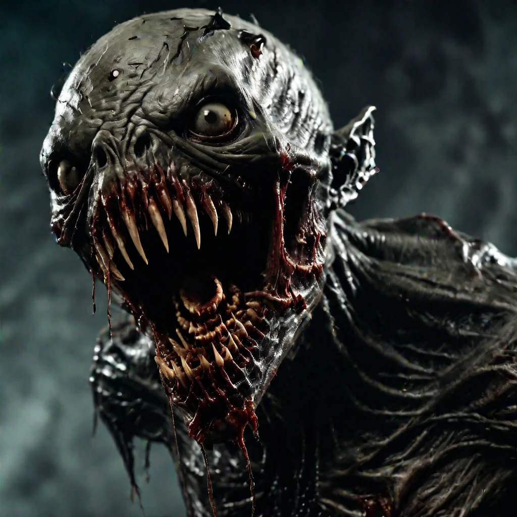 a drawing，It depicts a truly mutilated ocean mutant monster，Blood on his face，bleeding from head, massacre, Science fiction - the horror art of fiction, sci-fi horror artwork, inspired by Aleksi Briclot, Slaughtered fangs, horror fantasy art, author：Alexi Bricklot, horror concept art, venomize, Fantasy and horror art, Detailed illustration of 4K horror, demonic creature, dark fantasy horror art，Prehistoric monsters, Godzilla, standing in ocean, A MILF, Gigantic body, Golden proportions, (The upper body is on the surface of the sea), (The lower body is below the surface of the sea:1.2), (Super scary:1.1), The monster has a bomb stuck in its back：2.6, [:(The facial details are frightening:1.2):0.2]:full bodyesbian，standing on your feet