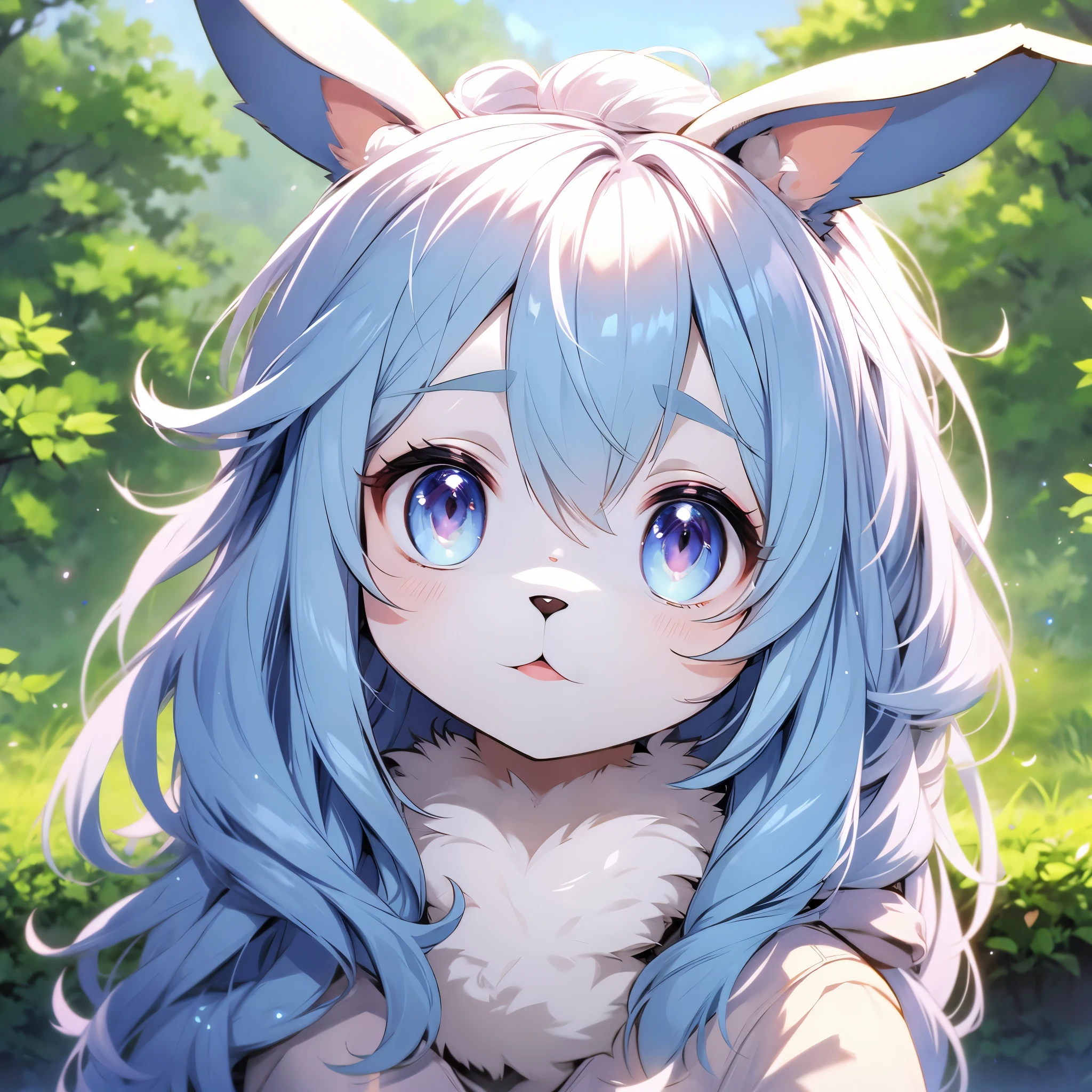 furry, bunny, bunny ears , looking at the viewer