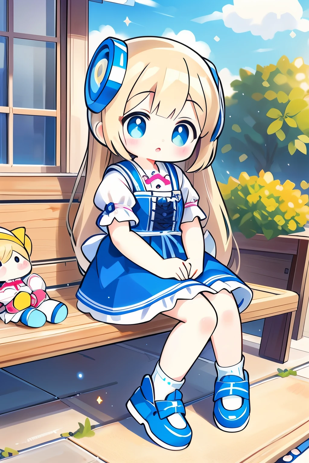 Realistic、Photo of a collaboration between dolls and robots、Comical pose、Cute Shoes
