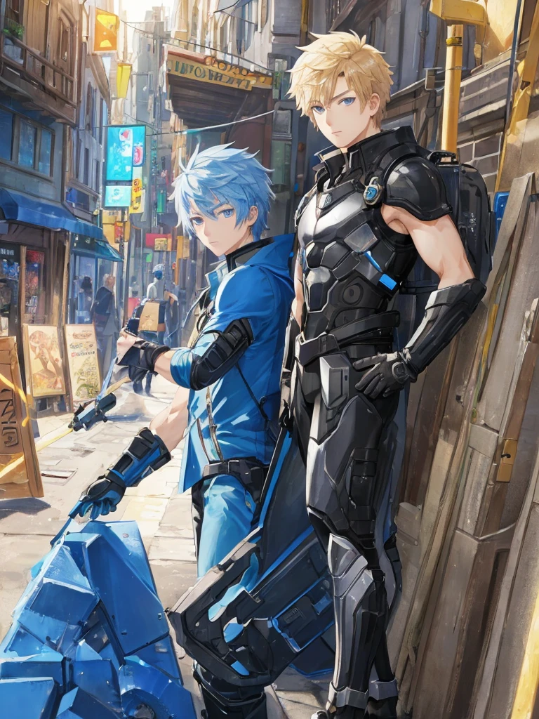 (ridiculous, high resolution, Super detailed, human development report), masterpiece, best quality, Android game characters , short hair, Handsome boy, anime eyes, Mobile legendary heroes, Detailed scene, detailed characters