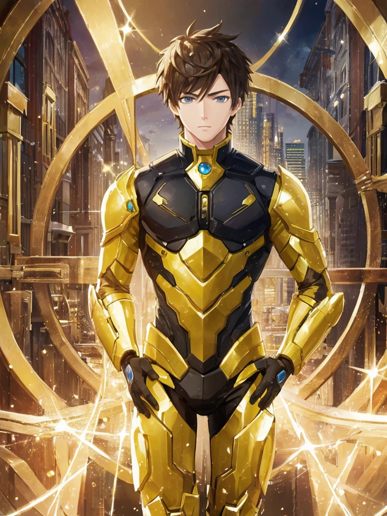(ridiculous, high resolution, Super detailed, human development report), masterpiece, best quality, Android game characters , short hair, Handsome boy, anime eyes, Mobile legendary heroes, Detailed scene, detailed characters