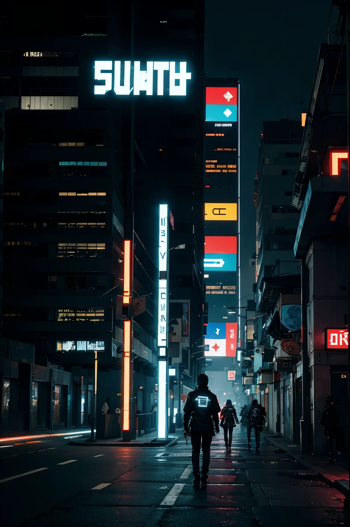 Generate a flag of theme cyberpunk with letters ssm