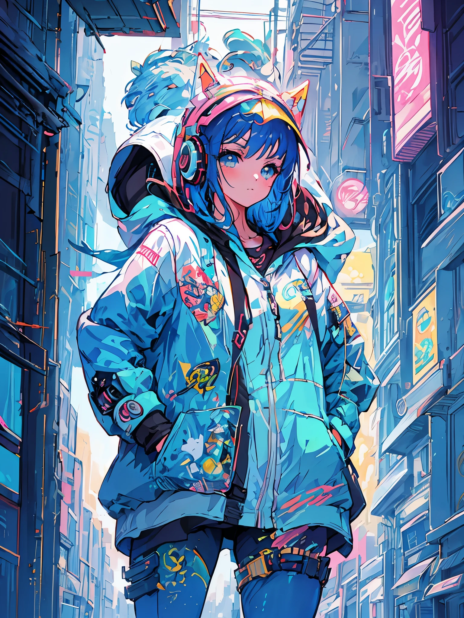 garota anime com roupa futurista com orelhas de gato e fones de ouvido, linda garota ciborgue, Arte digital de anime cyberpunk, garota de anime cyberpunk mech, female garota de anime cyberpunk, garota de anime cyberpunk, linda garota ciborgue, perfect android girl, arte cyberpunk de anime, portrait anime space cadet girl, garota cyberpunk sonhadora, cyberpunk digital - arte de anime, girl with mecha cybernetic armor, linda garota cyberpunk