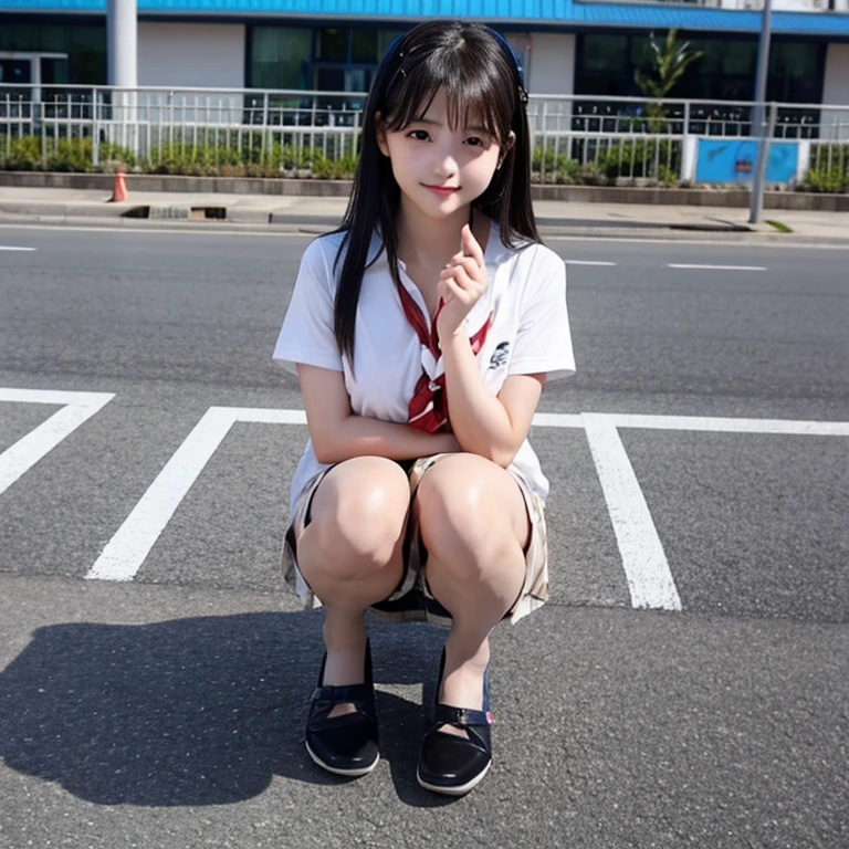 Elementary school girl、Completely naked、Big Breasts、