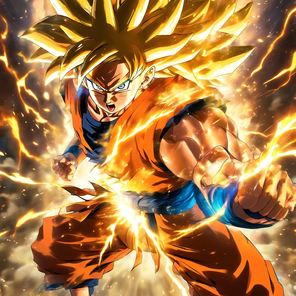 epic battle between Son Goku and Naruto, powerful strikes and energy explosions, showcasing their skills in action-packed manga scenes, detailed eyes, detailed lips, extremely detailed eyes and face, long eyelashes, vibrant colors, vivid illustrations, dynamic poses, intense fight sequences, electrifying atmosphere, anime-style artwork, high-quality portrayal, dramatic lighting effects, energetic fighting stances, fiery aura, explosive power, fast-paced movements, dynamic camera angles, superhero-level strength, supernatural abilities, intricate character designs, breathtaking martial arts choreography, eye-catching visual effects, epic clash of titans, with every punch and kick leaving a trail of energy, an awe-inspiring fusion of martial arts and superpowers