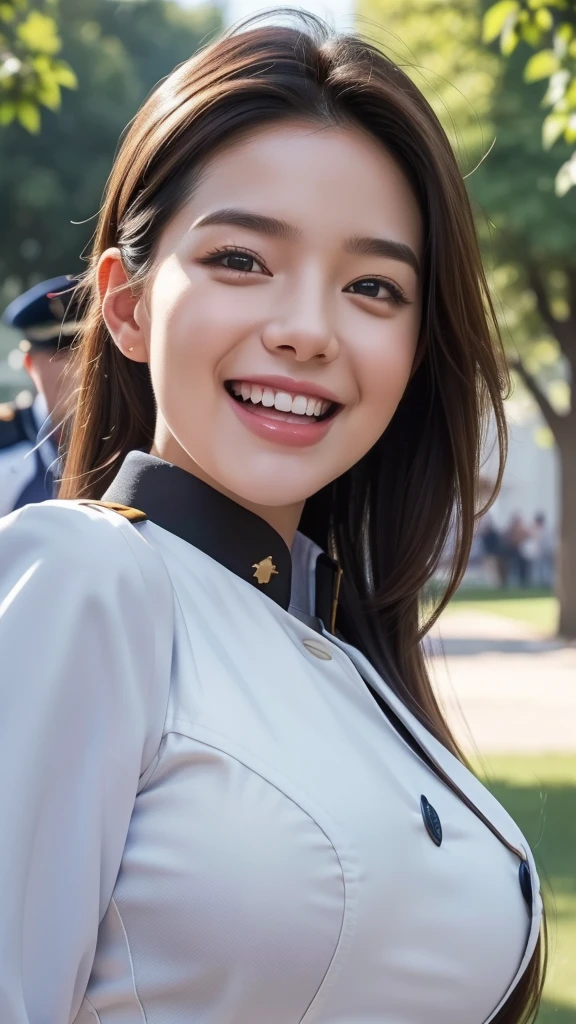 1girl, (uniform_doodle, doodle), outdoors, detailed face, detailed eyes, huge breasts, shiny skin, looking at the audience, (laughing cute: 1.2), (happy), (8k, RAW photo, best quality, masterpiece: 1.2), (realistic, realistic: 1.37), ultra-high resolution