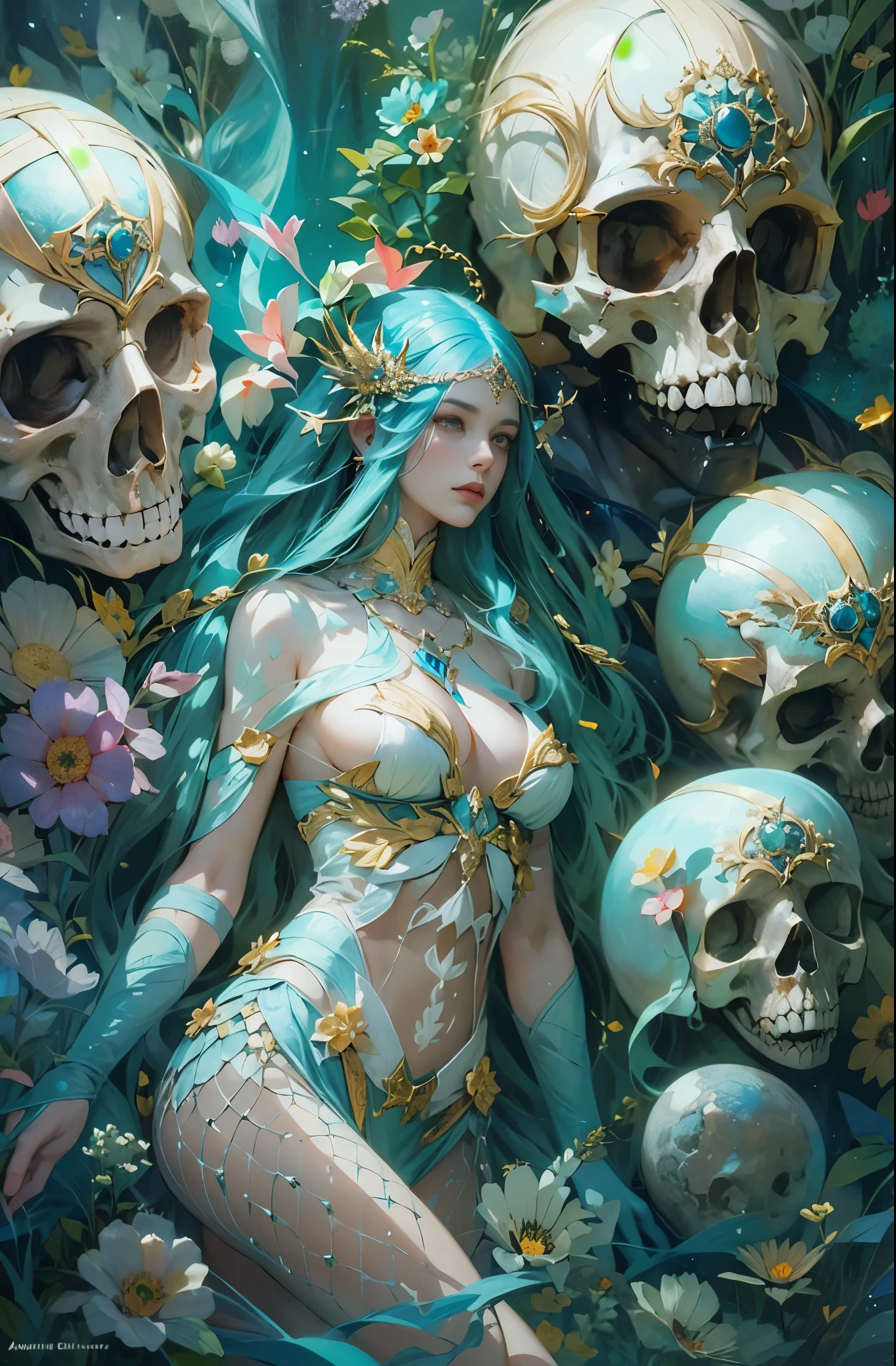 hell、purgatory、A world without light, Black Ghost、fear, Wails, despair, The End, Breathtaking beauty, Gothic, Solemn, Majestic, Very beautiful Caucasian woman in her 20s、Queen of the Dead、The majesty of the queen, ペルセポネとhellの番犬, Ultra-fine paintings by Yan J., Artstation Contest Winner, Fantasy art, Karol Baak and Peter Mohrbacher, Mohrbacher's artistic style, Peter Mohrbacher's style, Peter Mohrbacher Art Style, Peter Moerbacher Style, detailed Fantasy art, 4K Fantasy art, By Jean Jay., Fantasy artスタイル, 2. 5D CGI Anime Fantasy Artwork, epic Fantasy artスタイル hd, Epic fantasy digital art style, 詳細なFantasy art, Detailed digital 2D fantasy art, Luan Jia and Artgerm, 8k Fantasy art, Sharp contours, Sharp eyes with slit length, Beautiful and delicate blue eyes, pretty much beautiful face, Unparalleled beauty, masterpiece, highest quality, The perfect angle, Perfect composition, Best Shot, Official Art, Cinematic light, Very beautiful and fantastic scenery, before, Ultra-precision coating, Luminism, art by Carne Griffiths and What a bone Concept Art, 4K resolution, Fractal isometricdetailed bioluminescence , 3D Rendering, Octane Rendering, Exquisitely crafted , Cinematic, Trending isometric surreal cover photos、Art Station'Amazing full color, Hit definition , Very subtle contrast of light and shadow, Cinematic,Great background, Abstract Beauty,stand, Approaching perfection, Pure Form, Golden Ratio, minimum, Revert, Concept Art, What a bone、Intricate details, 8K Post-Production, High resolution, Hyper Detail, Art Stationのトレンド, Studio shot, Intricate details, Extremely delicate and detailed painting style, Beautiful painting art, Close-up