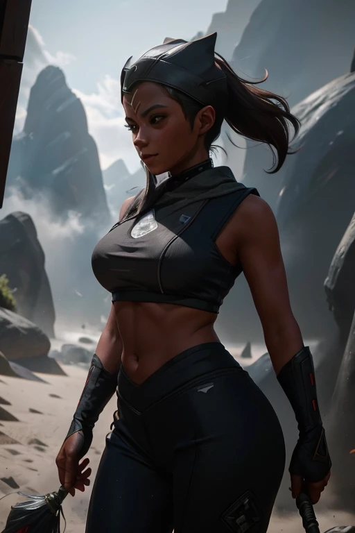 8K,Light Brown Hair Shortcut Hair,Super beautiful Japanese women, big and full breasts,big smile,Super beautiful(Like the real thing)black and red sportina outfit,black and red sporty pants,　Sexy,deviantart artstation cgscosiety, 3Dレンダリングcharacter art8 K, Alena Aenami and Artgerm, Wojtek Füss, trending on Artstation 8k, trending on artstation hd, Adventure hyper realistic rendering, Perfect body with realistic shading, photorealistic perfect body, Ultra - High resolution,Super high resolution,surreal,fantasy art,character art,high quality,Sexy,Brown-haired shorthair,strongly cracked abdominal muscles,muscular slim body,muscular slender lower body,