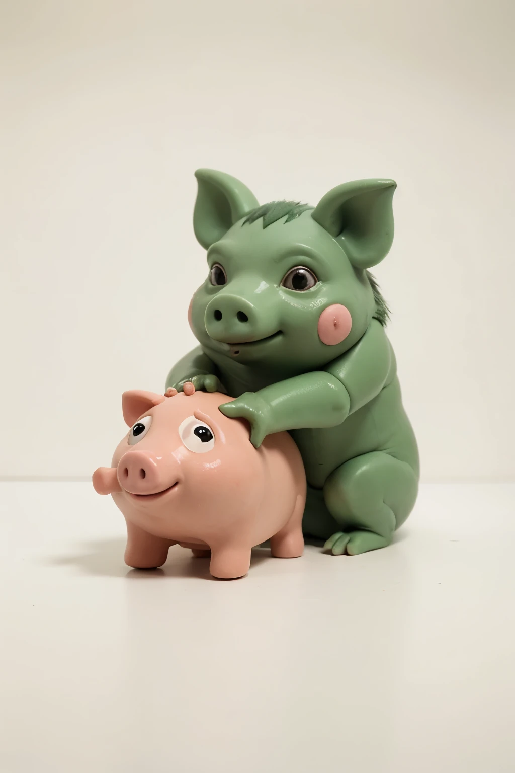 green pig for humanoid cartoon story illustration