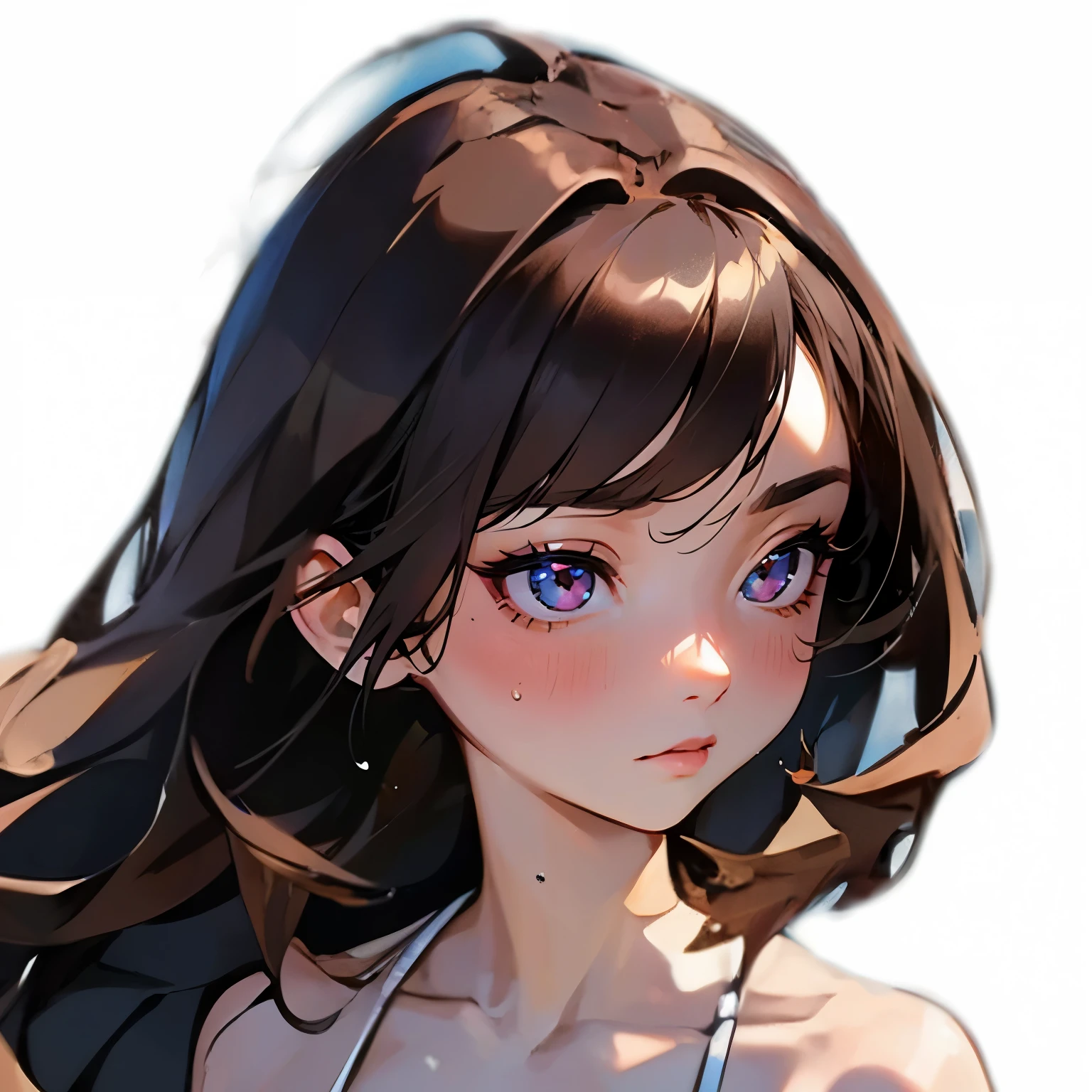 girl, side view, high detailed real eye, high quality eye, double eyelid, high detailed real skin, high quality skin, sweaty skin, professional lighting, real shadow, masterpiece,