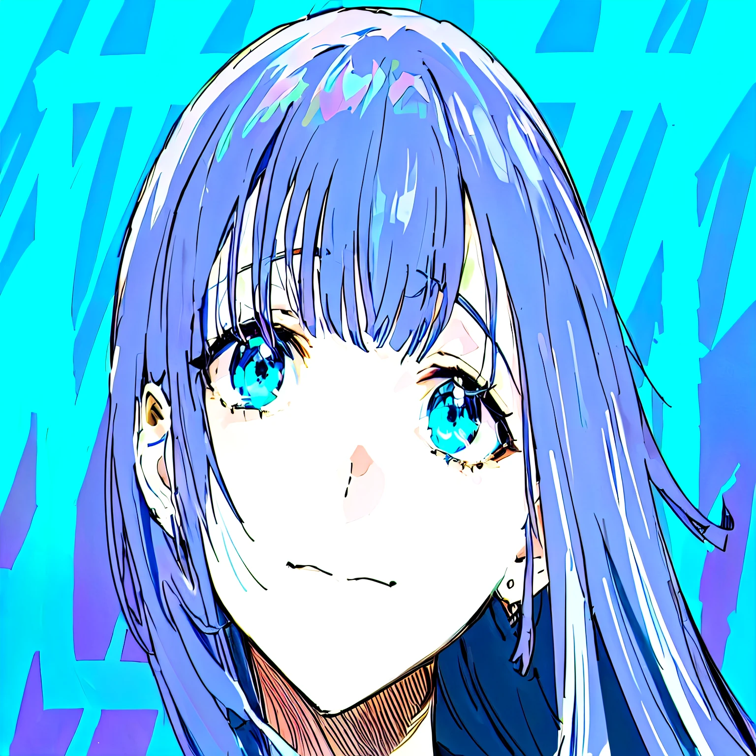 anime girl with blue hair and green eyes looking at camera, estilo de arte anime moe, retrato estilo anime, estilo de arte ufotable, sombreamento estilo anime plano, cara de ahegao, face retrato de anime, mikudayo, estilo de arte de anime, Cara fofa de anime, estilo anime 4k, estilo de arte de anime, retrato de anime, Cara de anime perfeita, estilo anime 2d