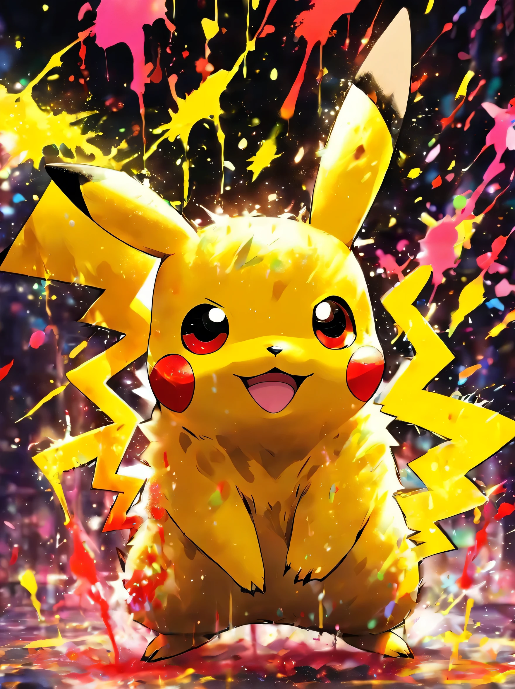 pikachu splatter paint 
